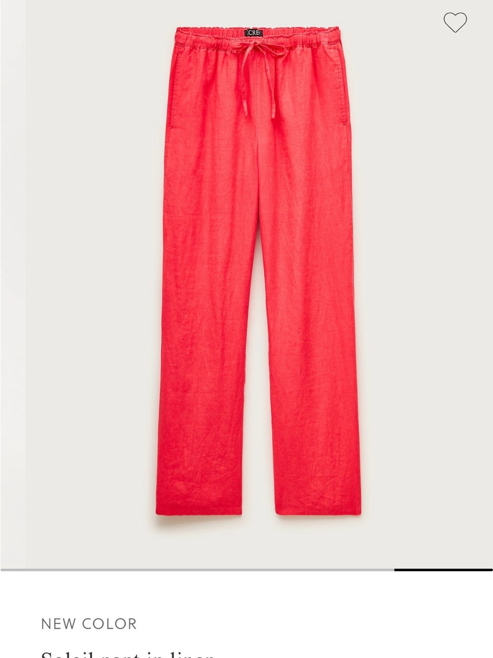 J. Crew Wide-Leg Drawstring Pants in Bright Coral - Picture 5 of 7